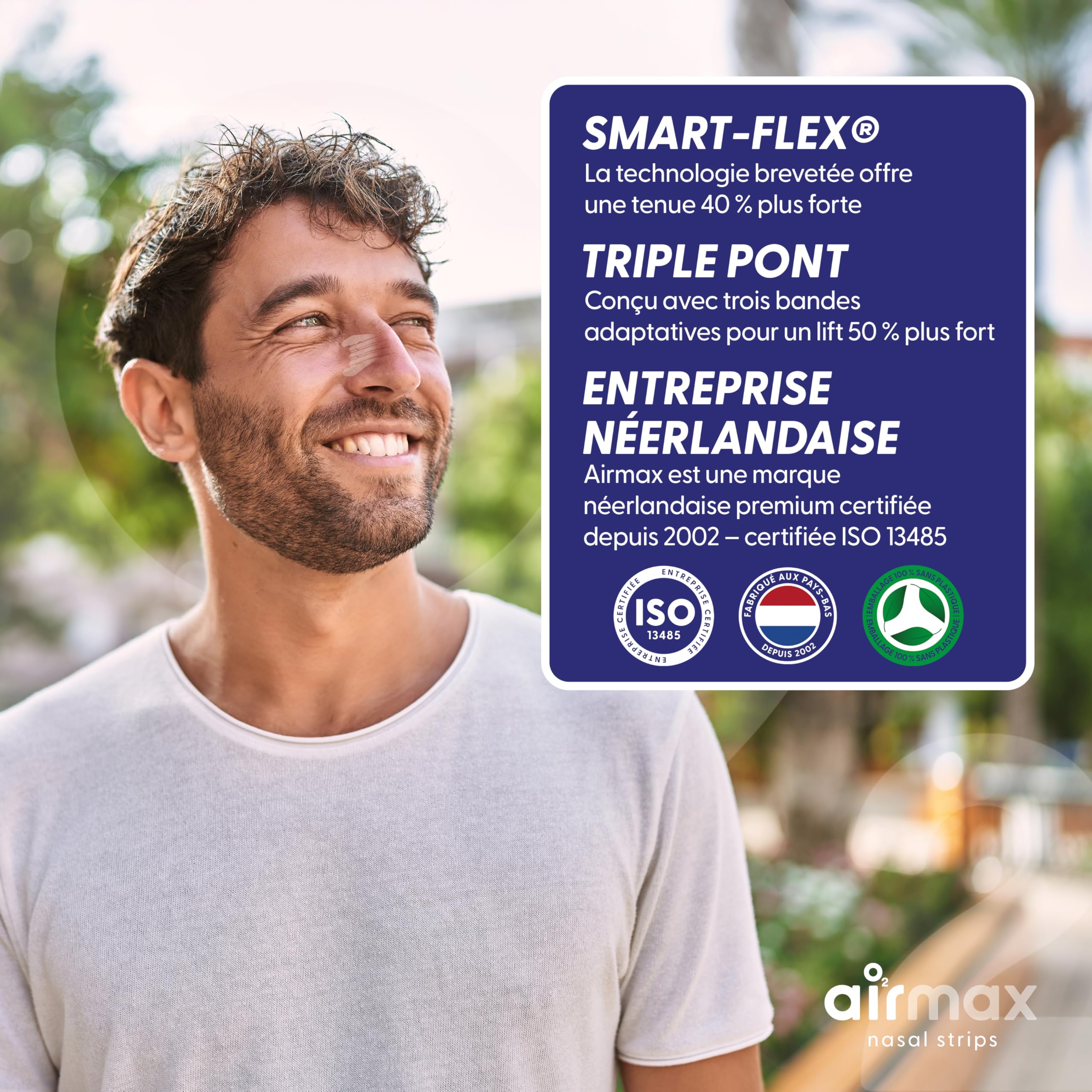 Airmax Nasal Strips bande nasale transparente 30 bandes