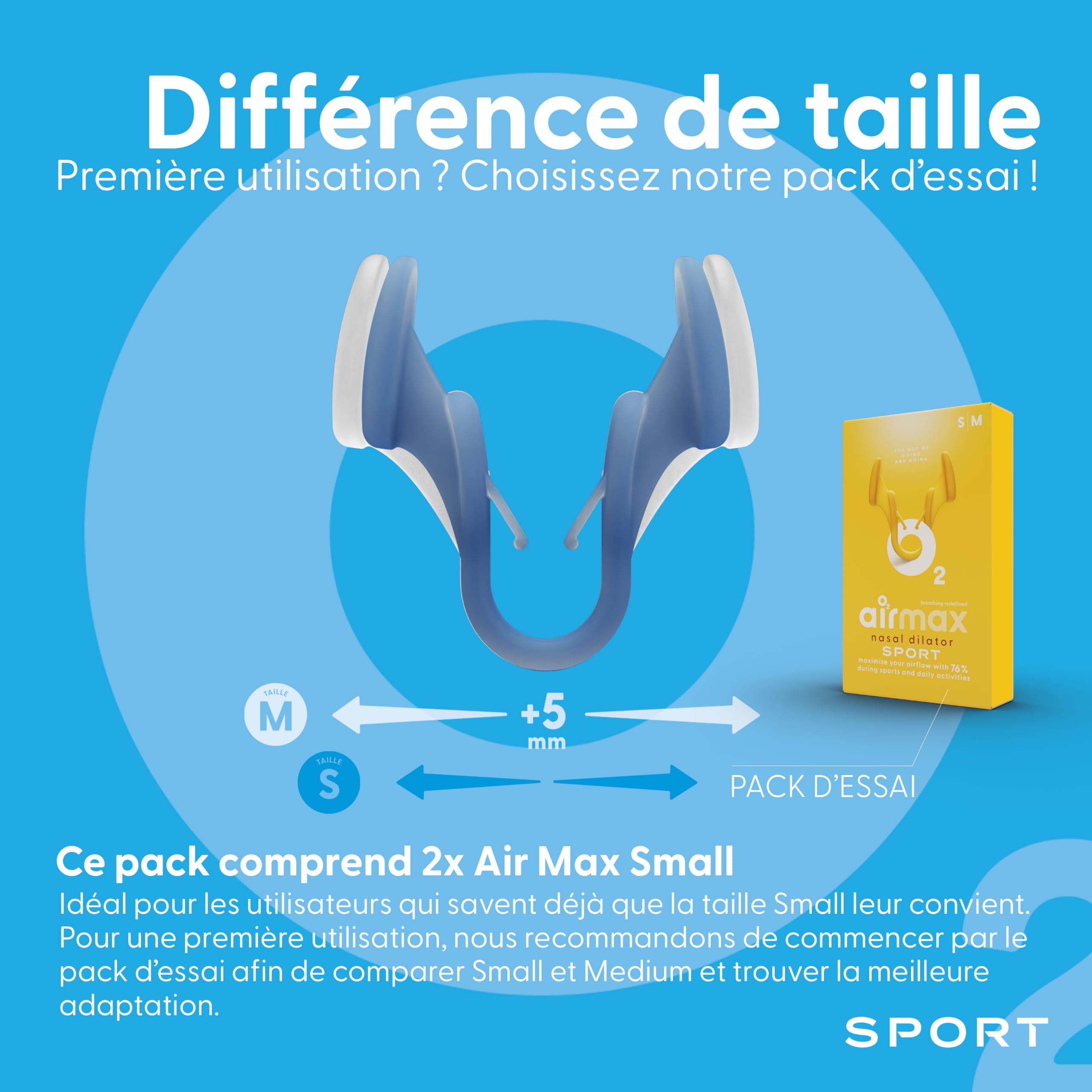 Airmax Sport dilatateur nasal taille petit pack 6 mois