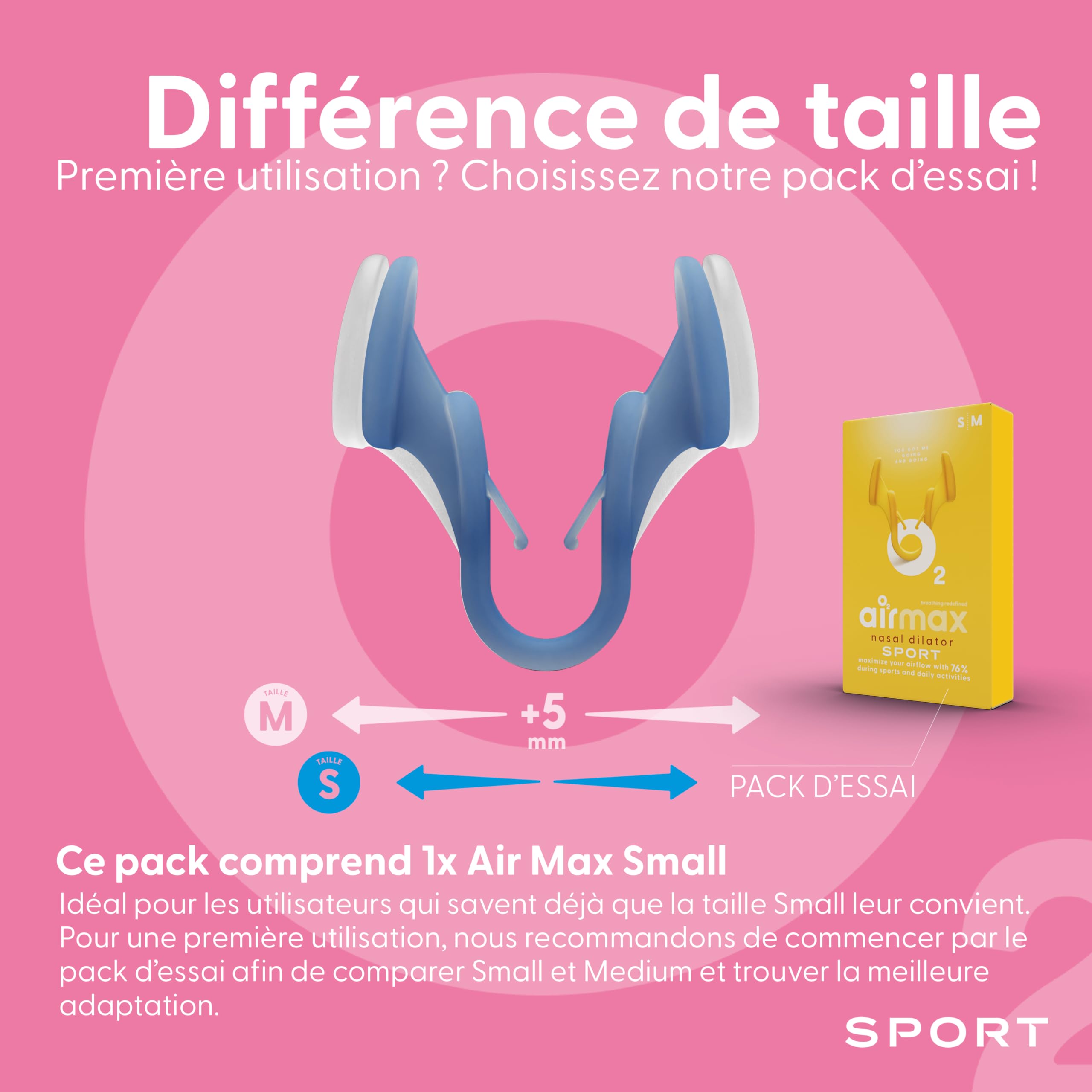 Airmax Sport dilatateur nasal transparent taille S