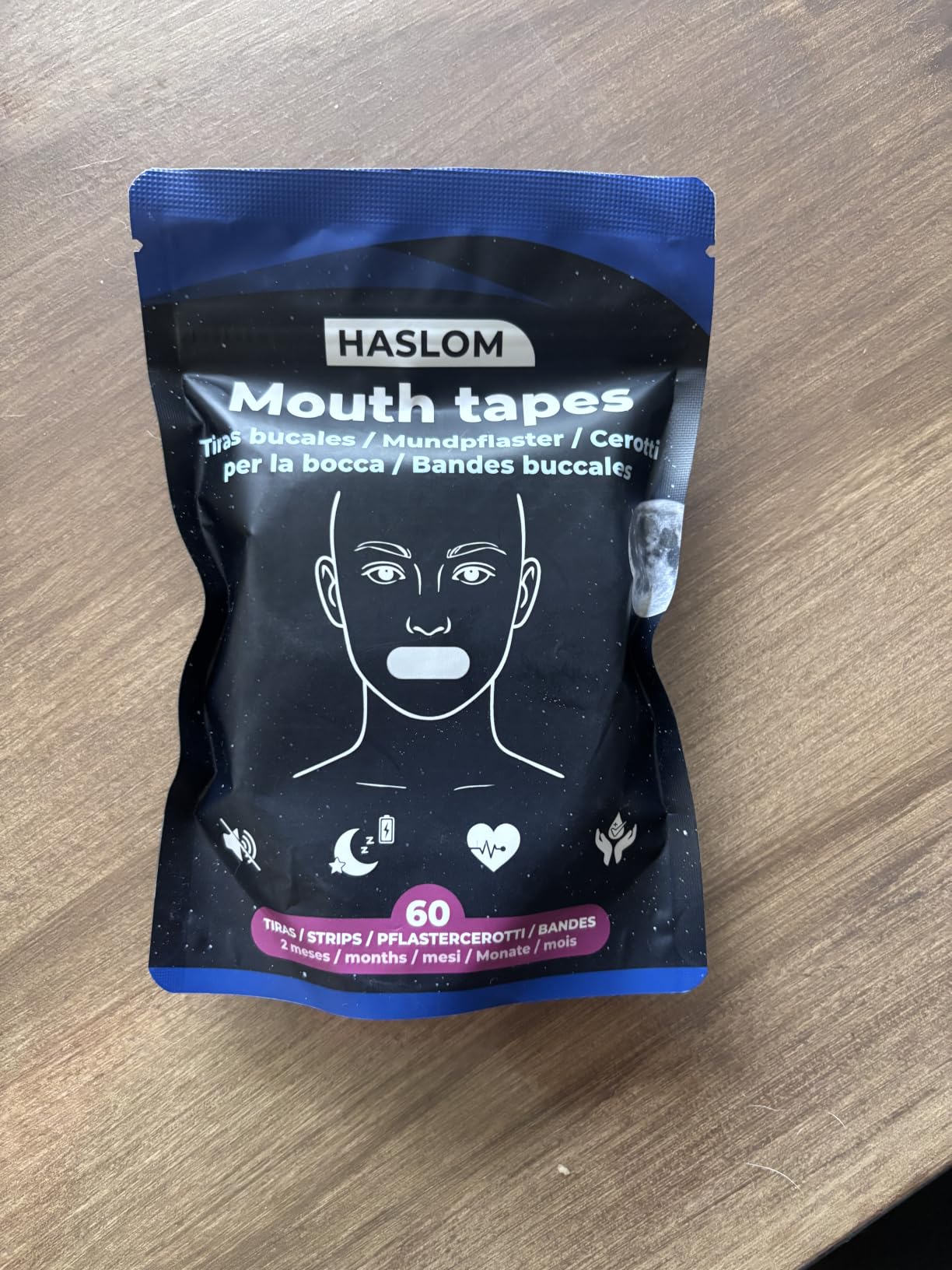 HASLOM Mouth Tape patch bouche 60 patchs coton anti-ronflement