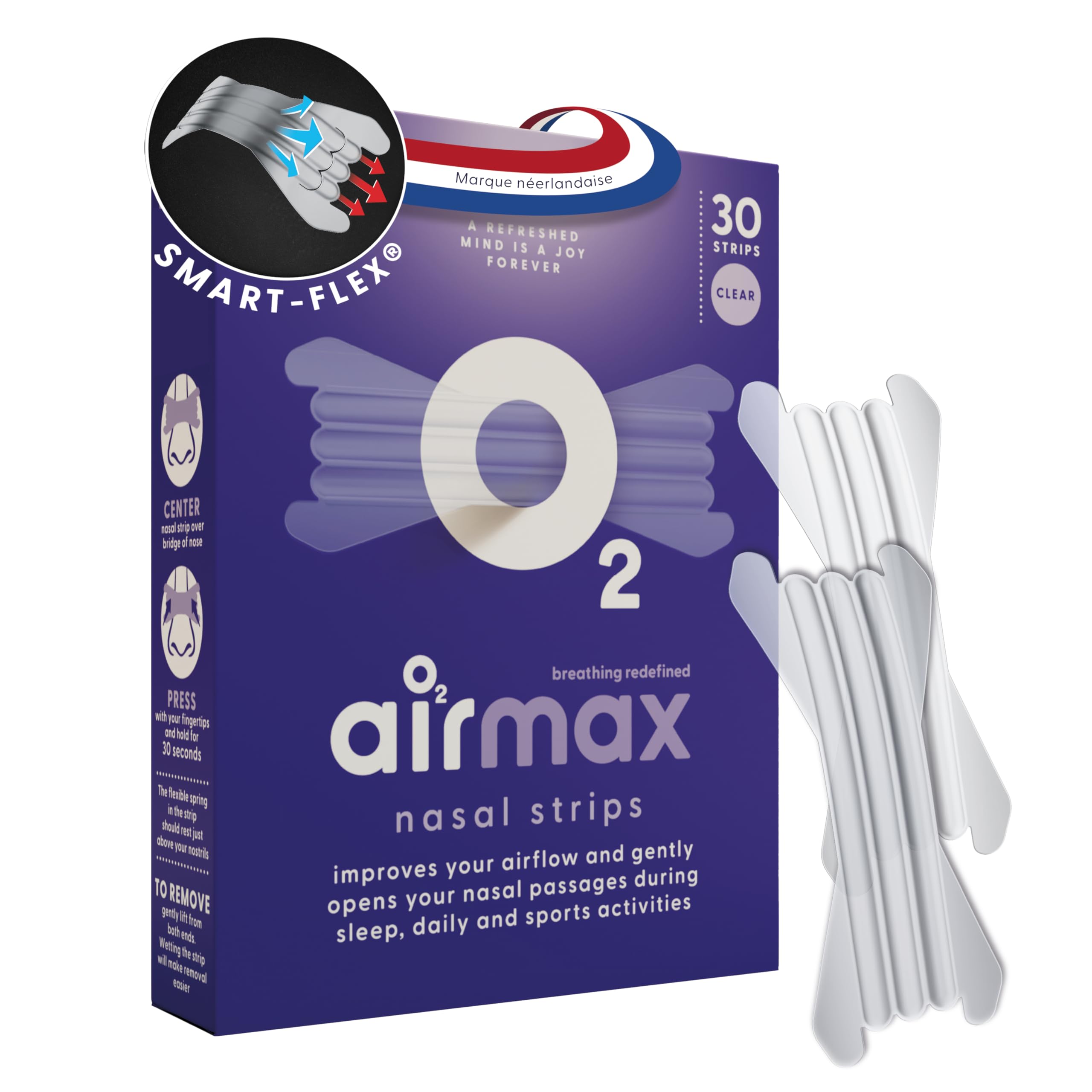 Airmax Nasal Strips bande nasale transparente 30 bandes