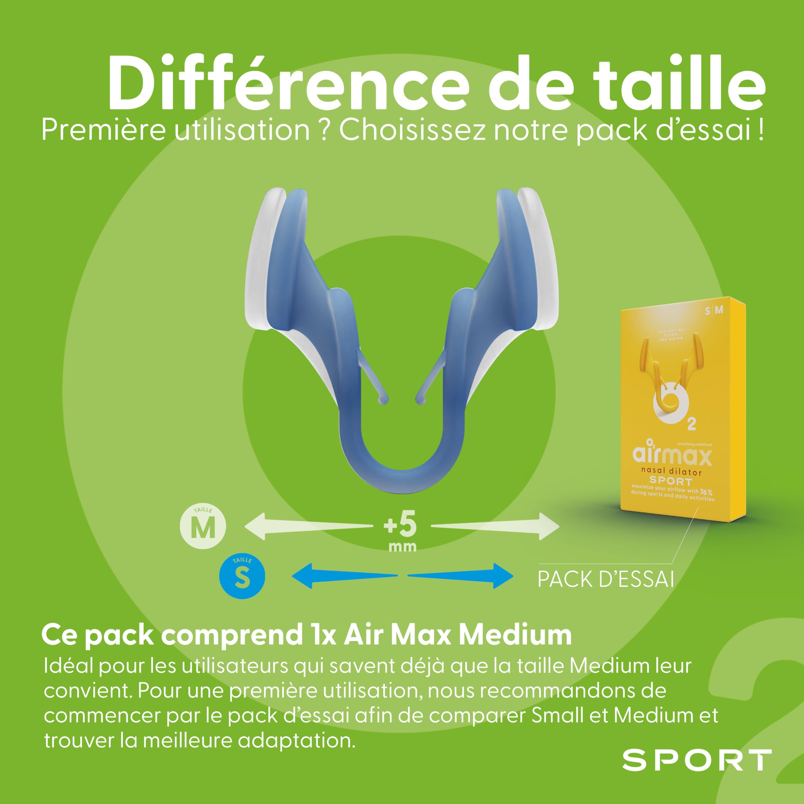 Airmax Sport dilatateur nasal transparent taille M