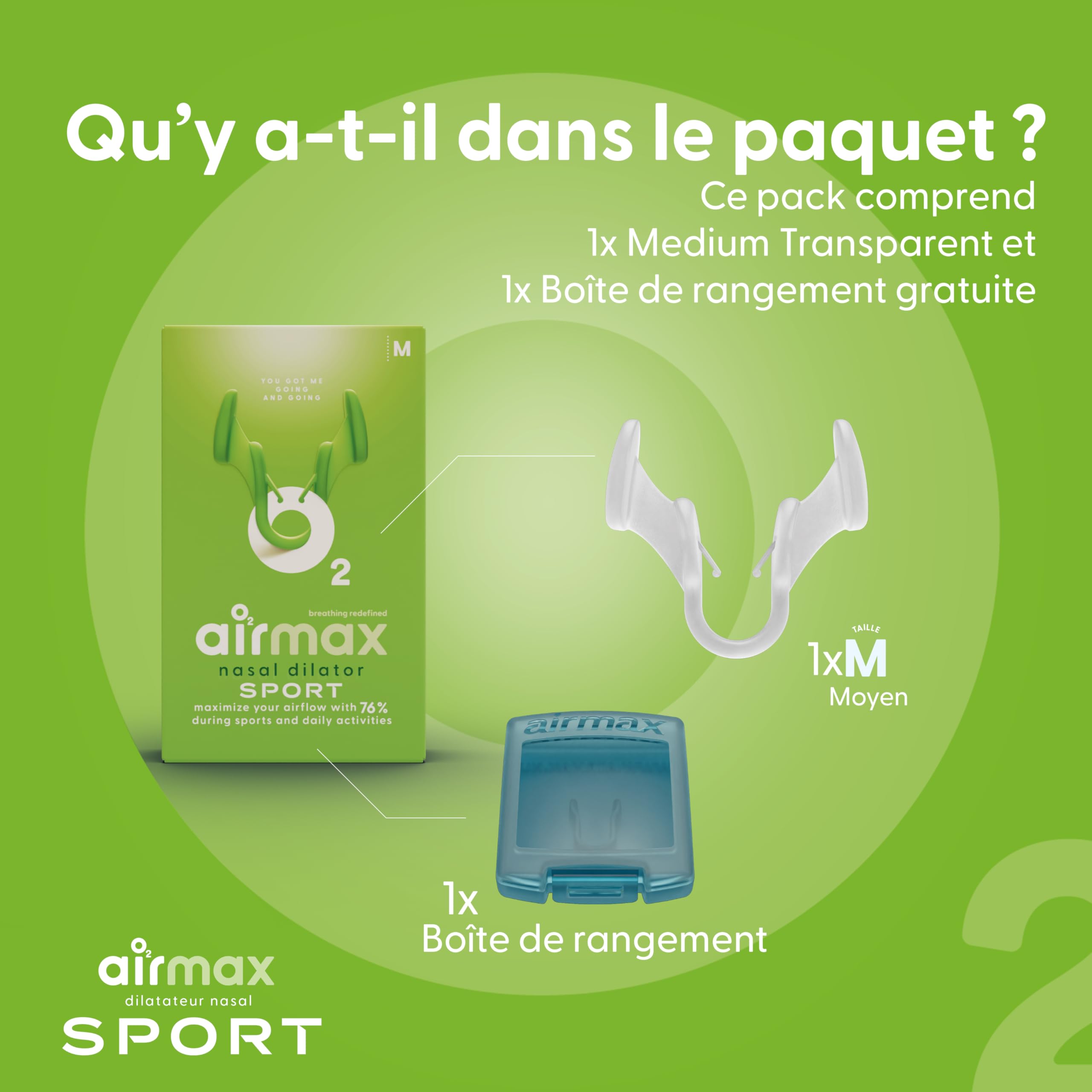 Airmax Sport dilatateur nasal transparent taille M