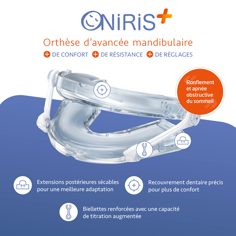 Oniris Plus orthèse anti-ronflement 2 tailles usage buccal