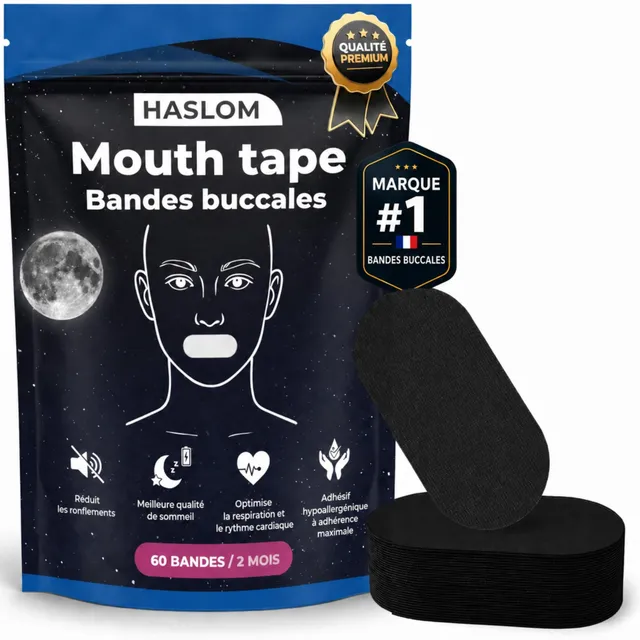 HASLOM Mouth Tape patch bouche 60 patchs coton anti-ronflement