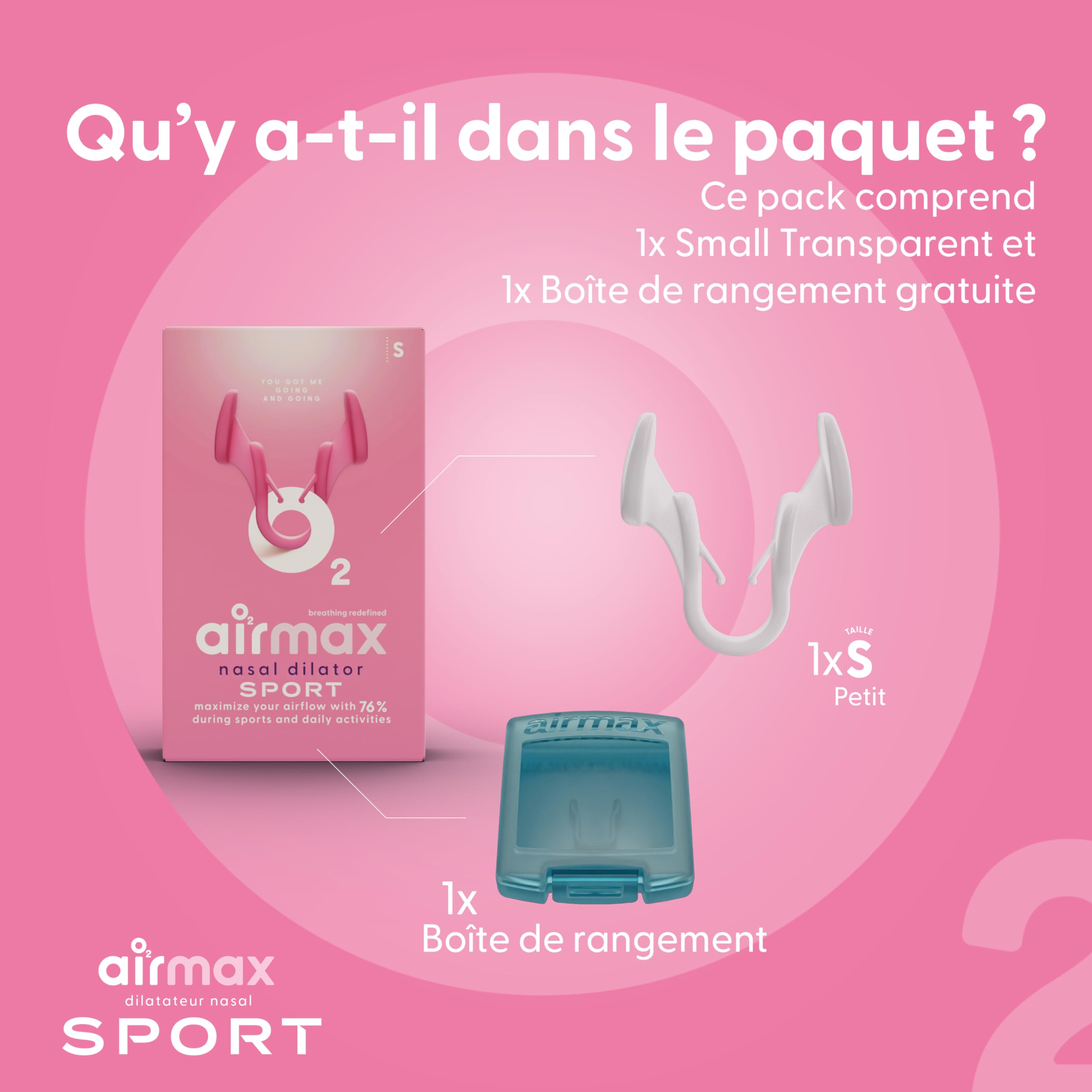 Airmax Sport dilatateur nasal transparent taille S