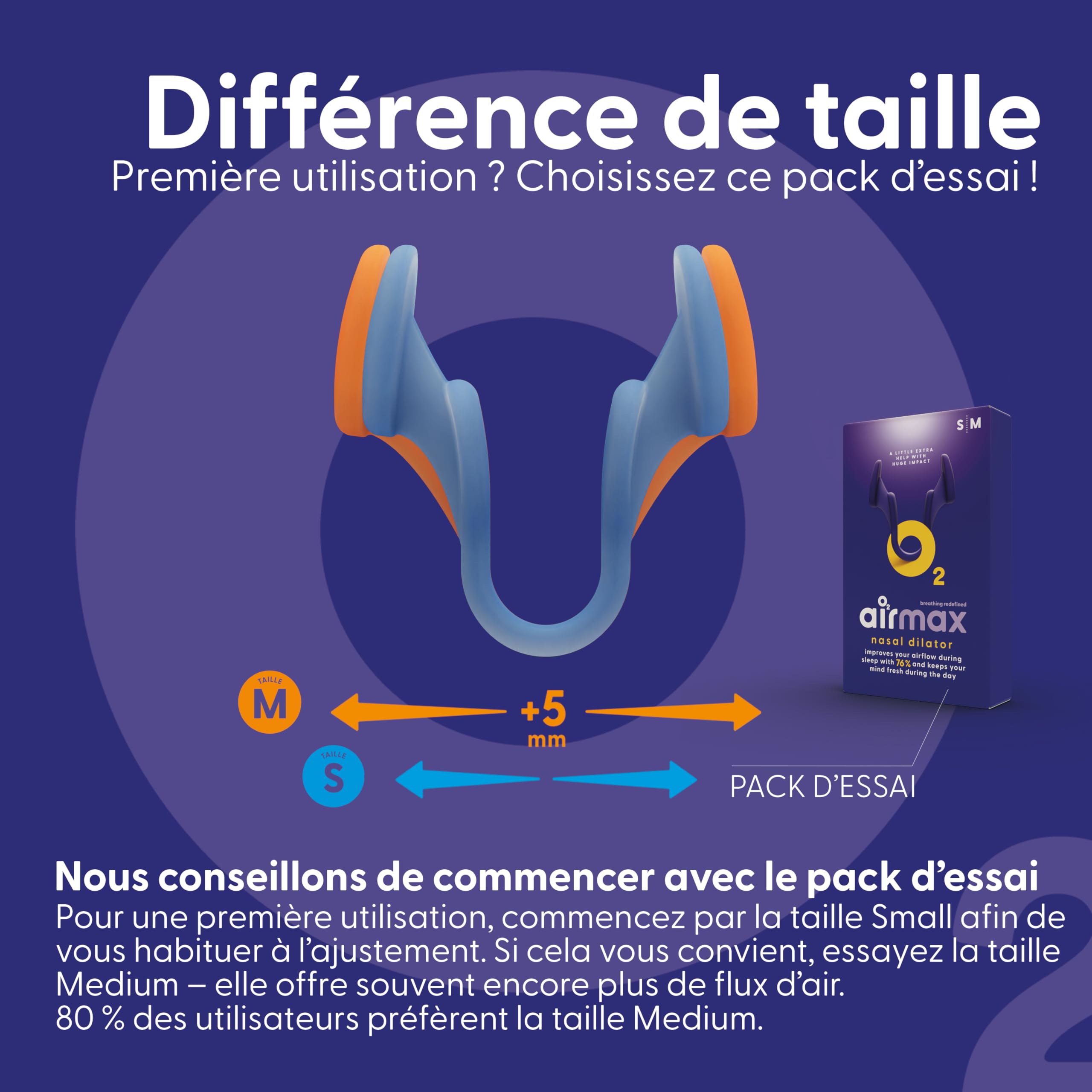 Airmax Classic écarteur nasal pack essai S+M 2 pièces