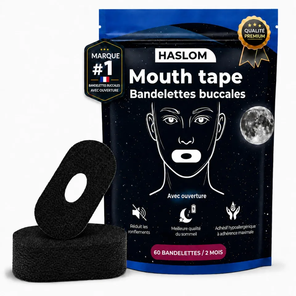 HASLOM Mouth Tape patch bouche 60 patchs trou central coton